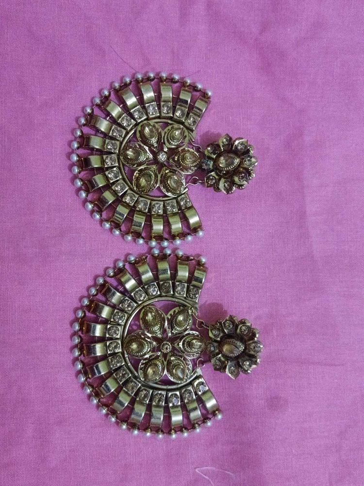 Vintage Style Statement Golden Earrings