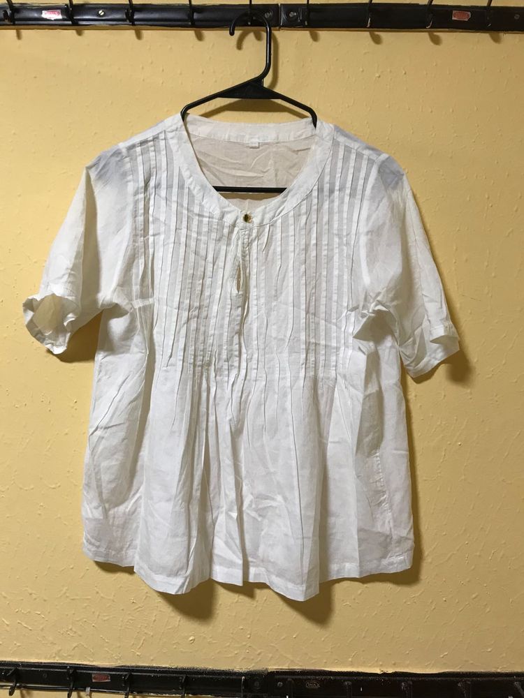 Loose White Flare Top