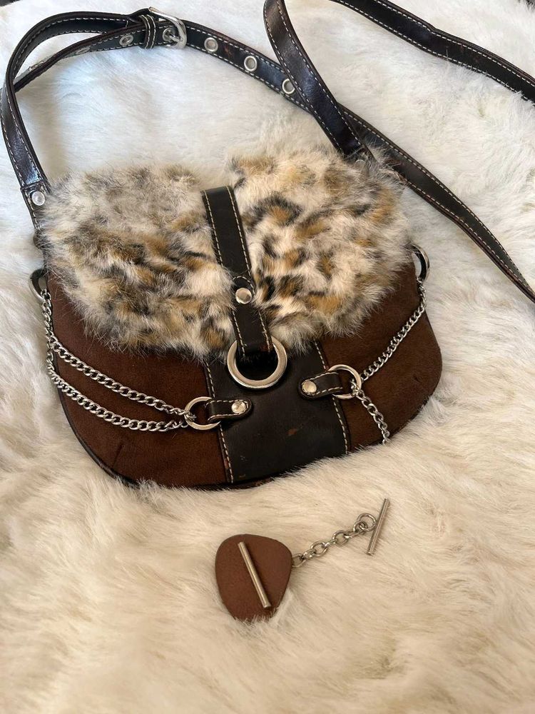 Unique Fur Trim Crossbody Bag