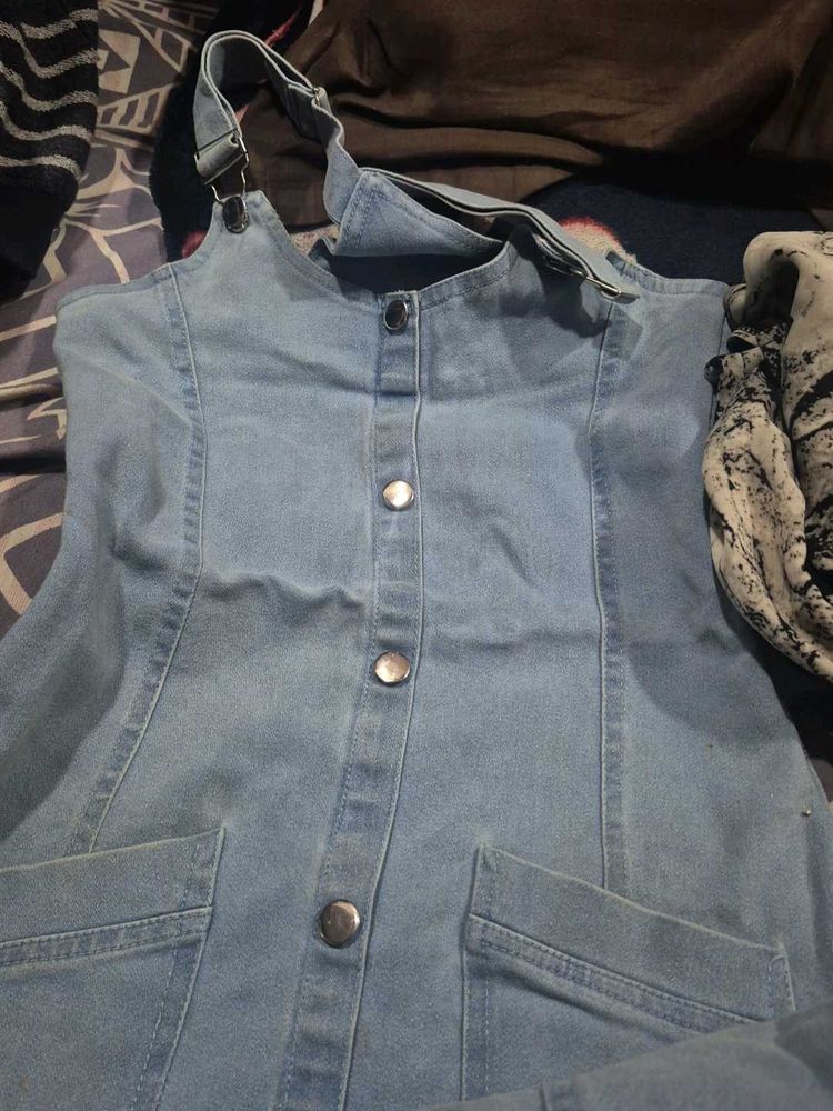 Cute Denim Button-down Dress