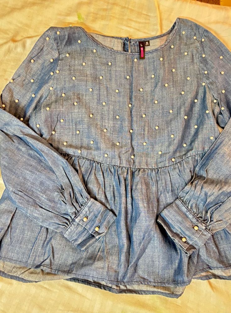 Jealous 21 Pearl Embellished Top
