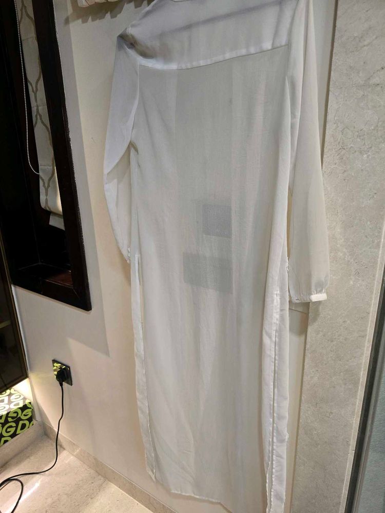 White Sheer Long Top