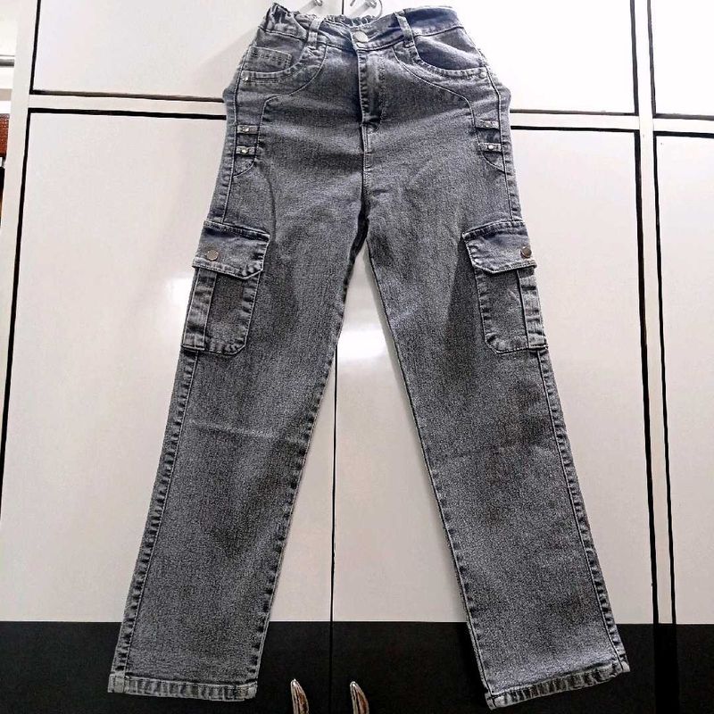 Gray Cargo Jeans
