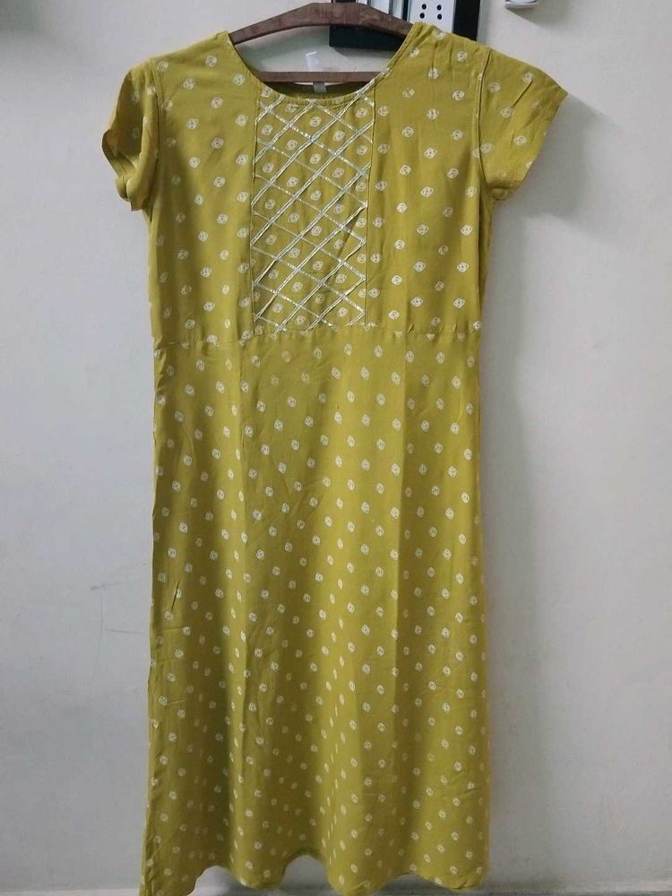 Olive Green Polka Dot Dress