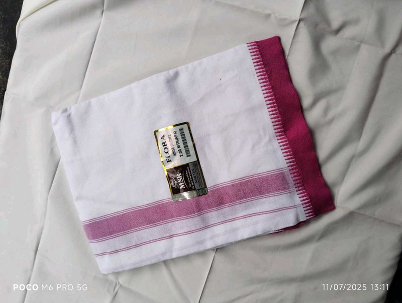 Flora Dhotis - Pink Border