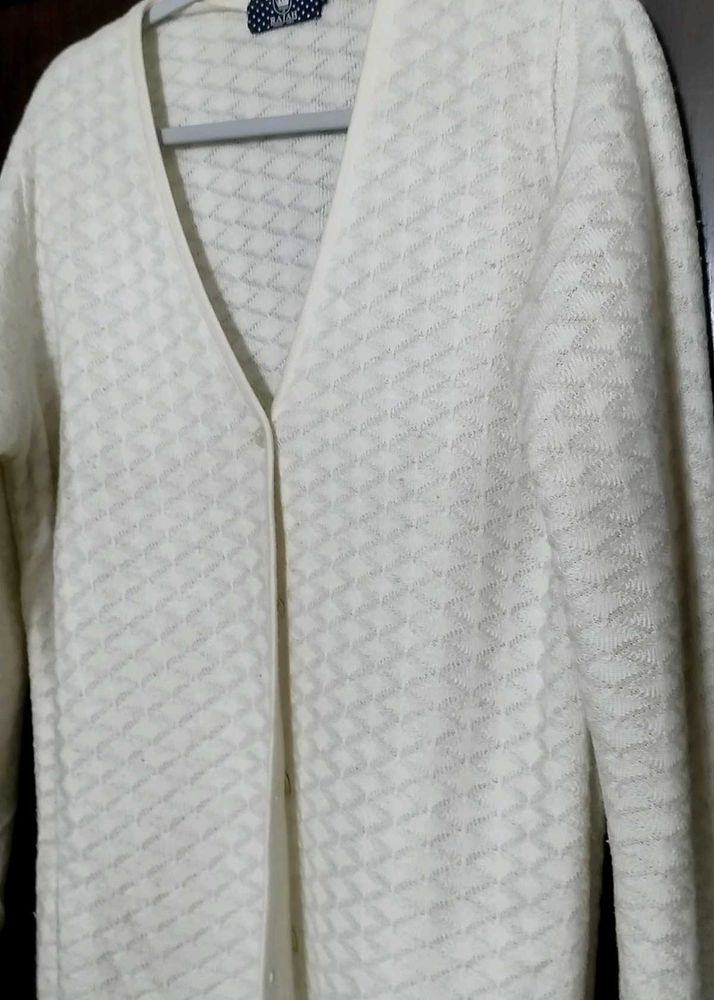 Vintage Knit Cardigan In Off white Colour