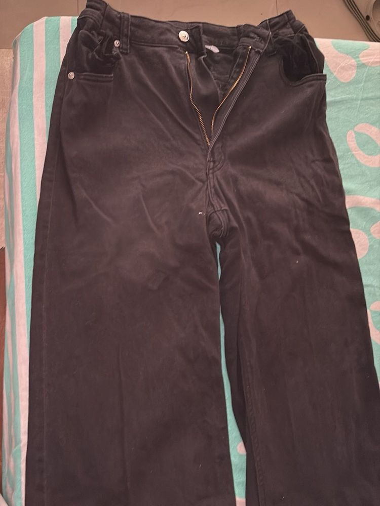 Wide Leg Black Jeans