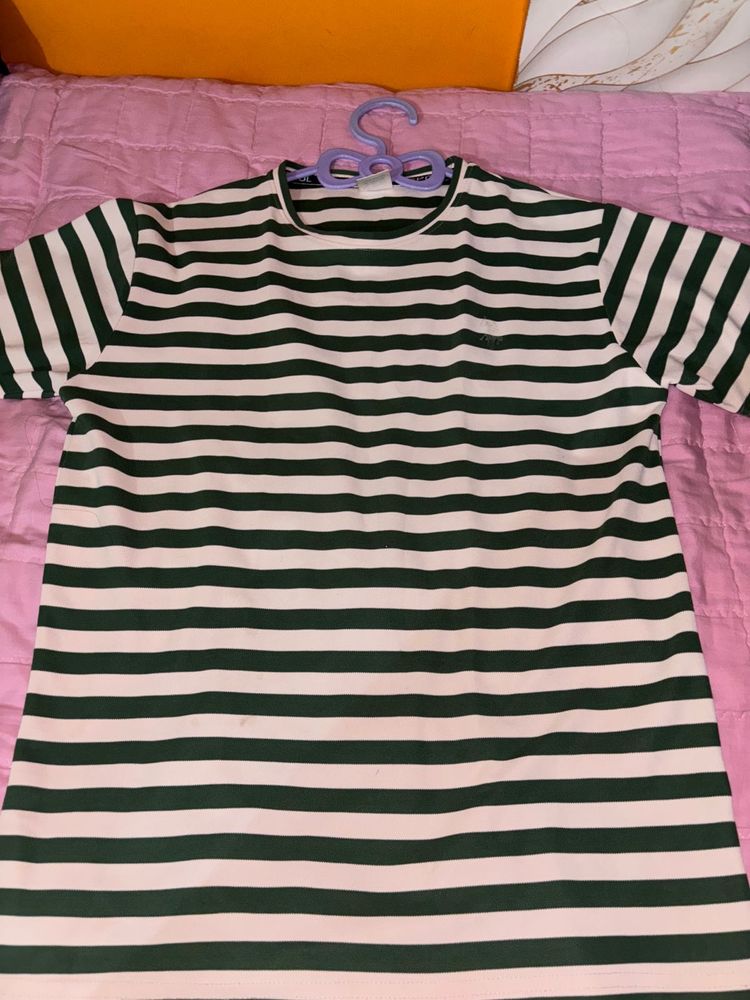 Striped Tee - Green &amp; White