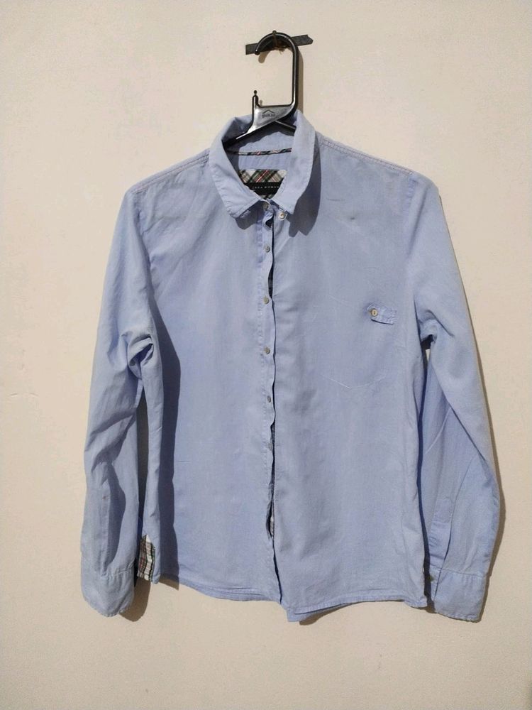 Zara Blue Fitted Shirt (L)
