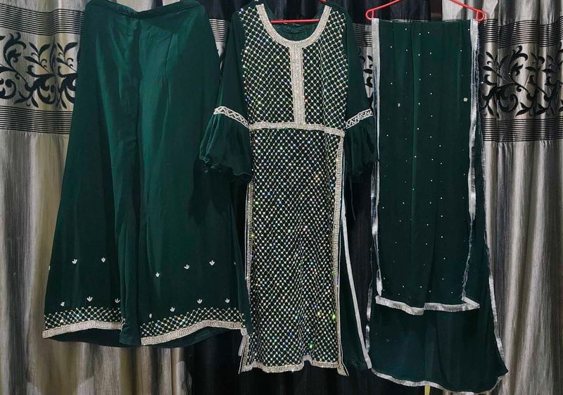 Hand Work Palazzo Kurti Dupptta (Offer Price)
