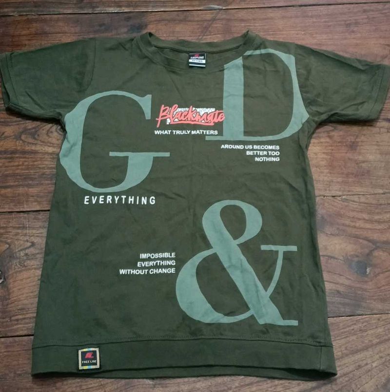 Olive Green Graphic T-shirt