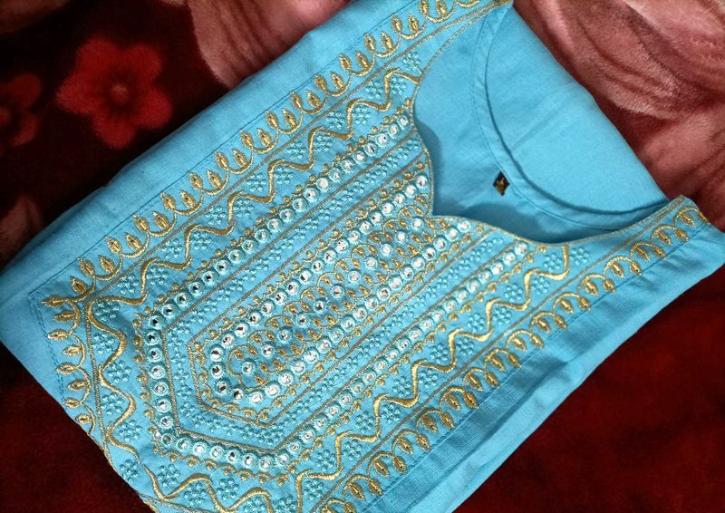 Embroidered Blue Kurti