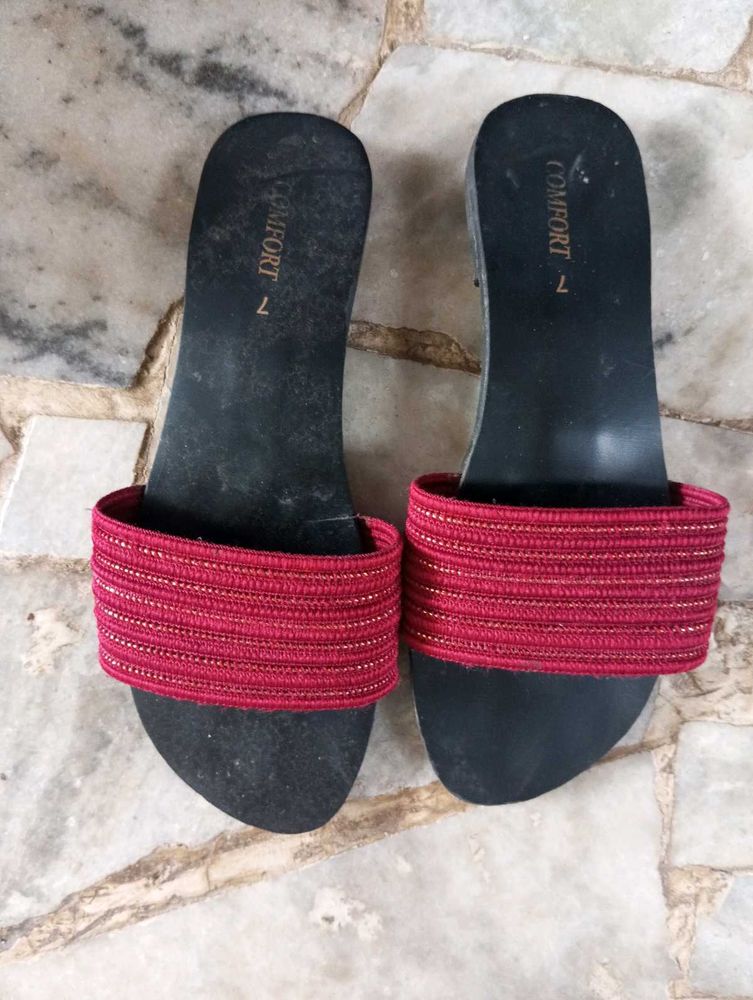Red And Green Sandal.