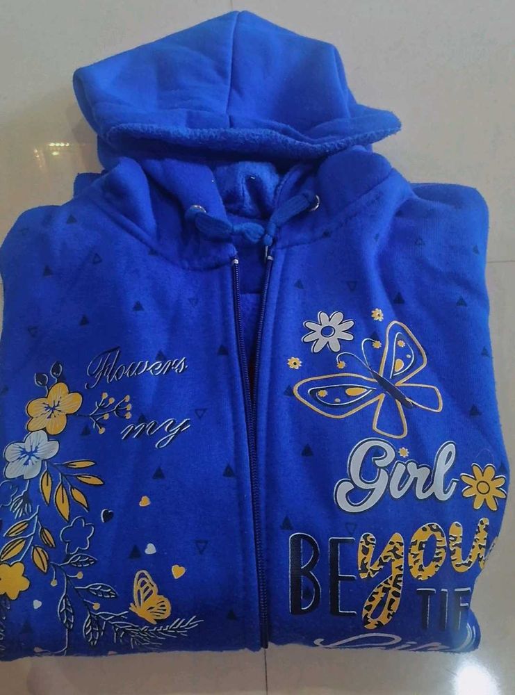 Cute Blue Girls Hoodie