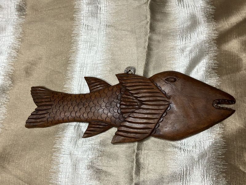 Antique Carved teak Wood Fish