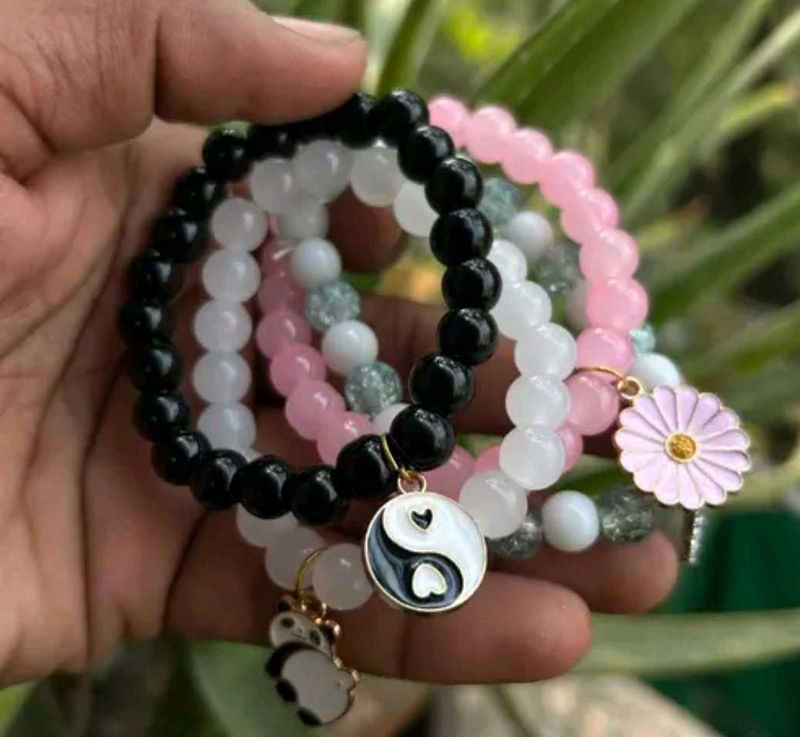 Beaded Charm Bracelet Set