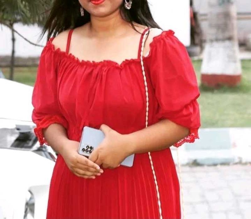 Red Off-Shoulder Dress