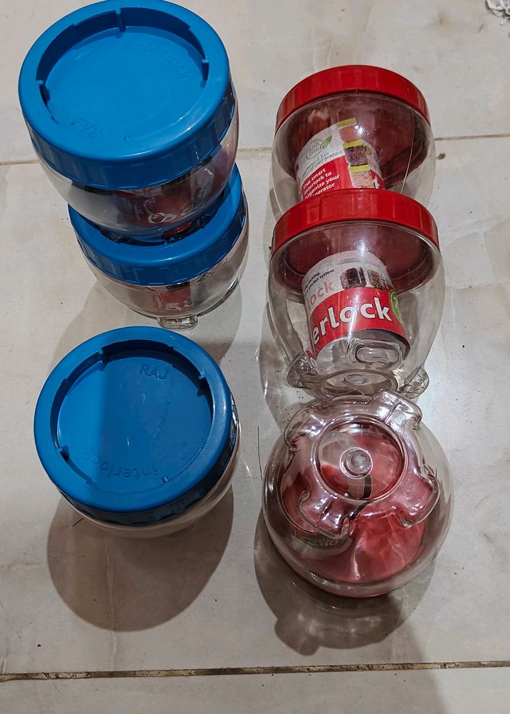 Plastic Storage Containers Pack Of 6 Pcs