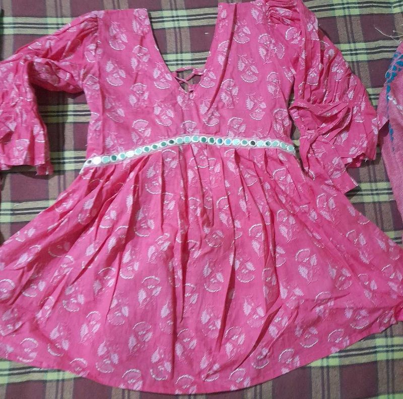 Pink Printed Kurta