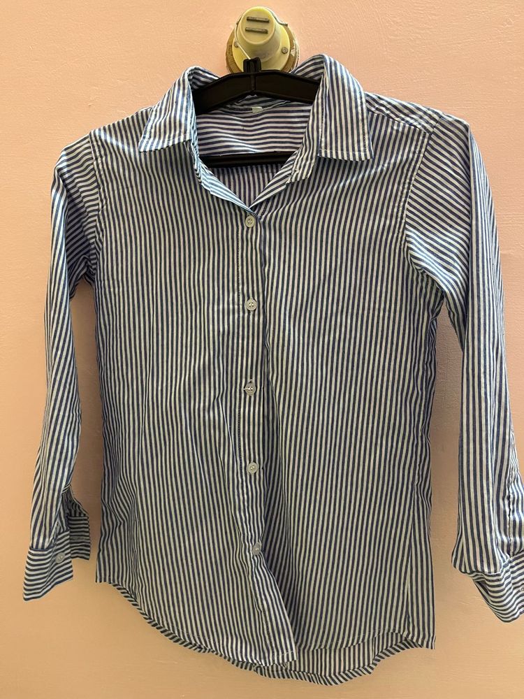 Striped Blue Long Sleeve Shirt