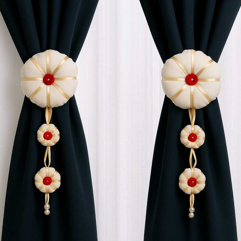 Elegant Handmade Floral Curtain Tiebacks – Set of