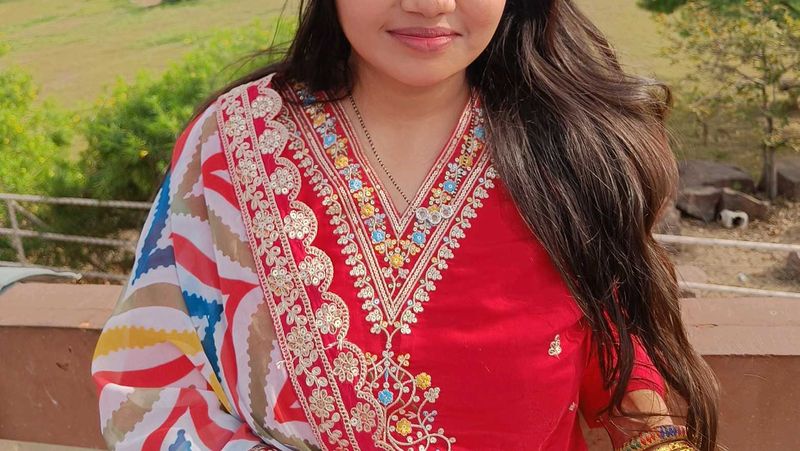 Pink Silk Embroidered Kurta Set With Coloured Dupa