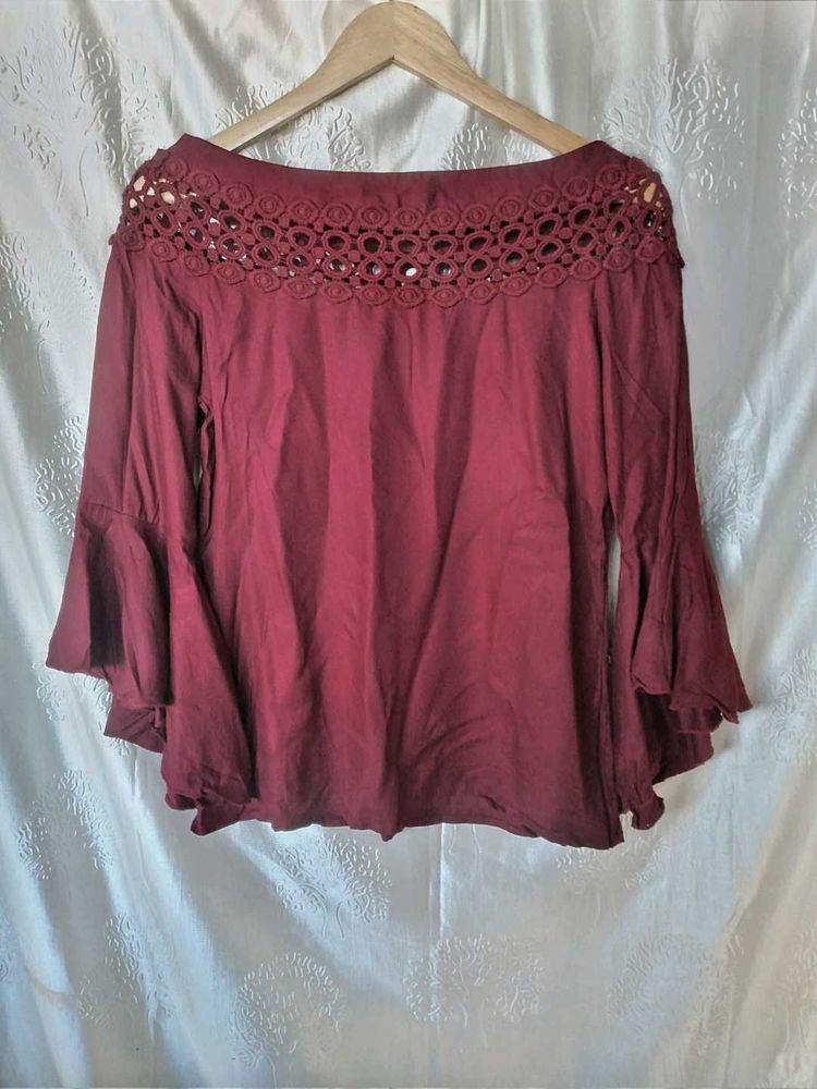 Maroon Offshouldier