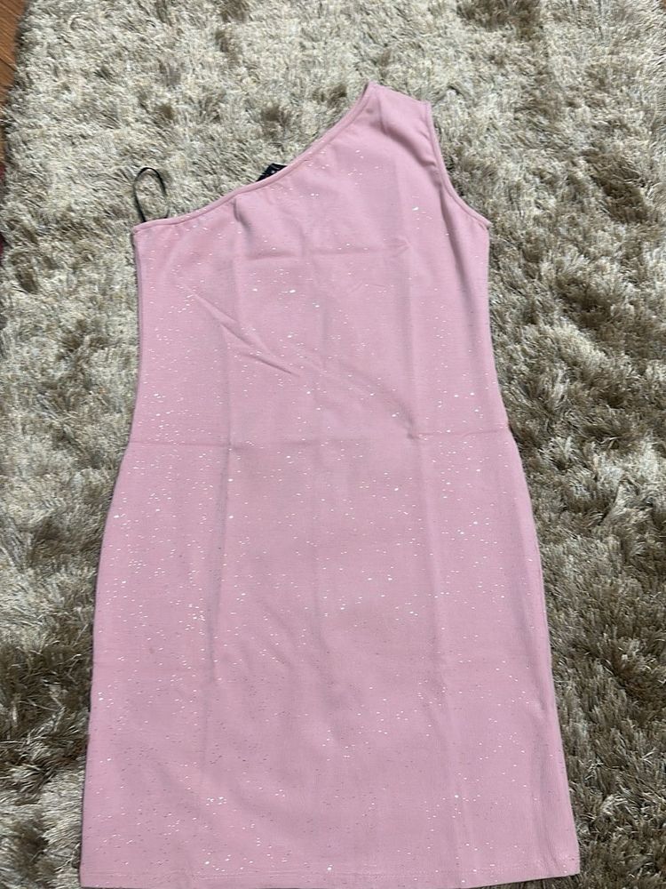 Pink One Shoulder Dress