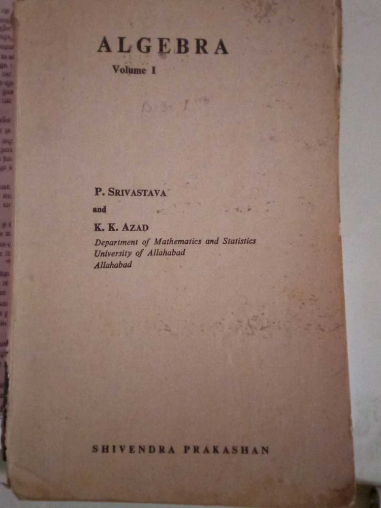 Algebra Maths Book