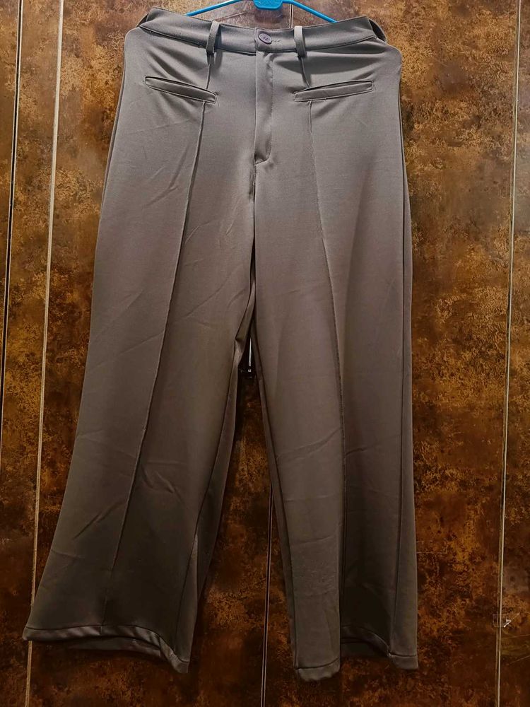 Brown Wide Leg Korean Trouser Pants