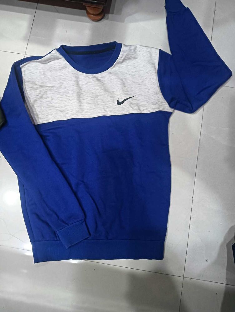 blue colour mens Winter Hoodie Without Cap
