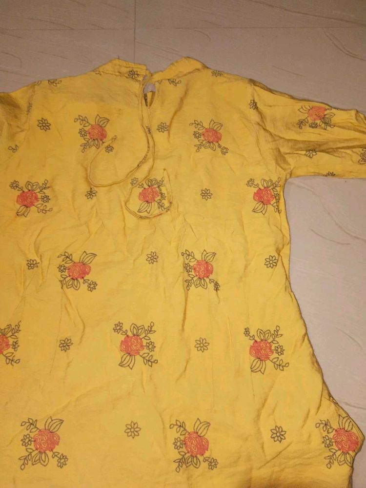 Yellow Floral Western Top