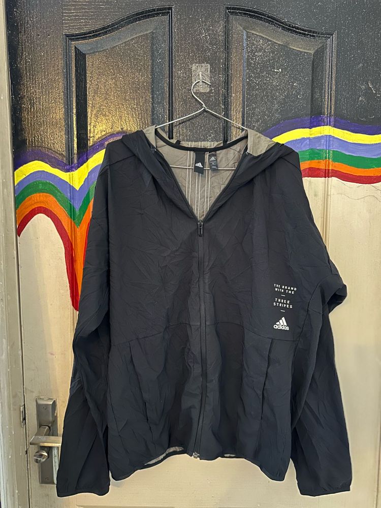 Adidas Windproof Hooded Sports Jacket – Black | Si