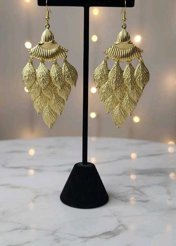 Gold Leaf Drop Earrings