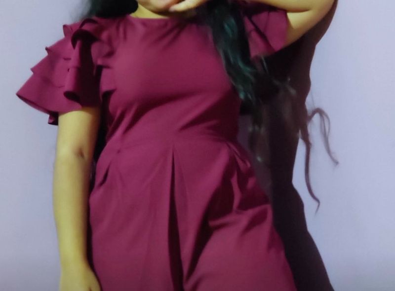 Jumpsuit Maroon Colour