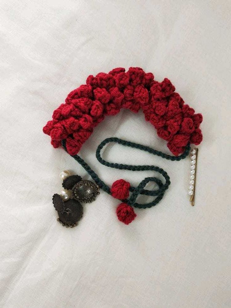 Red Crochet Hair Accessory