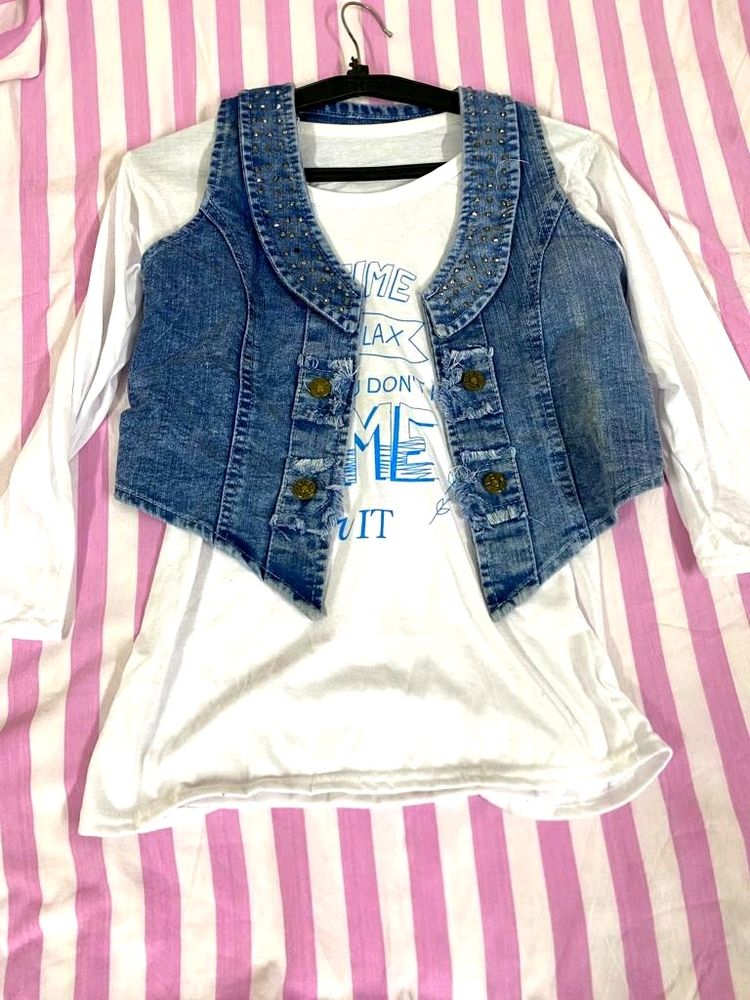 Beautiful Top With Koti Age 12-13 Years Old Girls