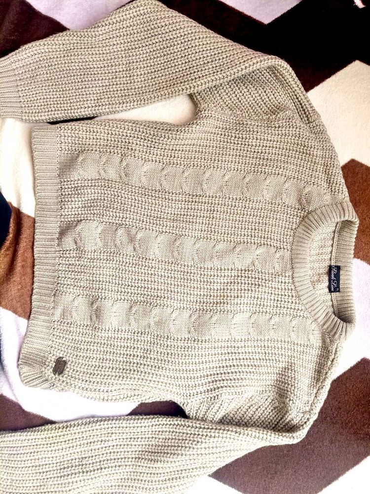 Cable Knitted Khaki Sweater