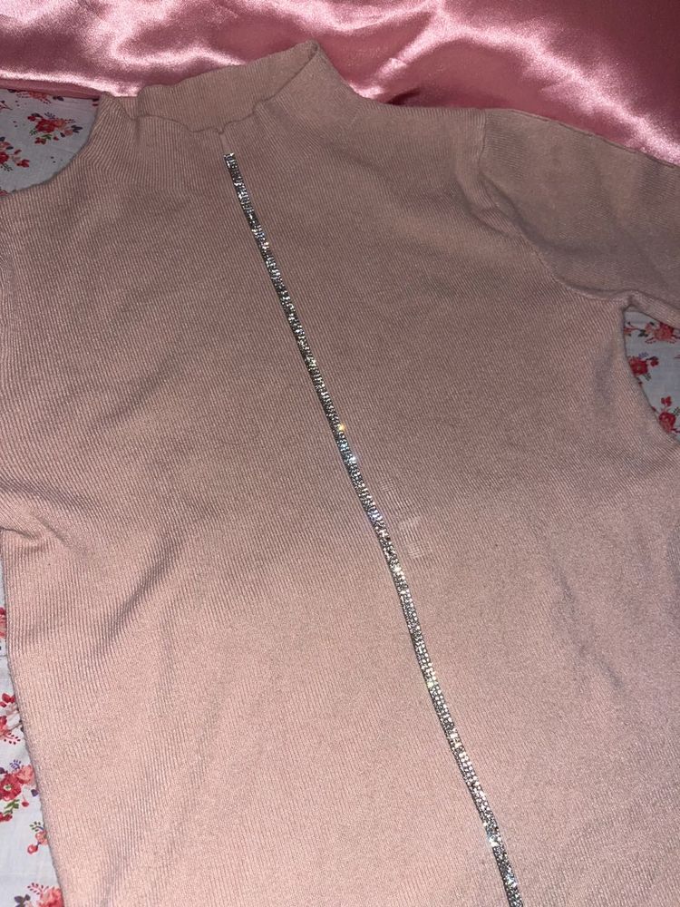 Pink Turtleneck Sweater