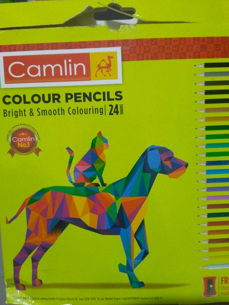 Camlin Pencil Colours 24 Shades With Sharpener