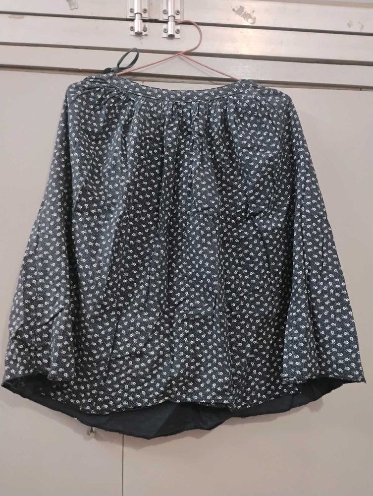 Black Floral Skirt