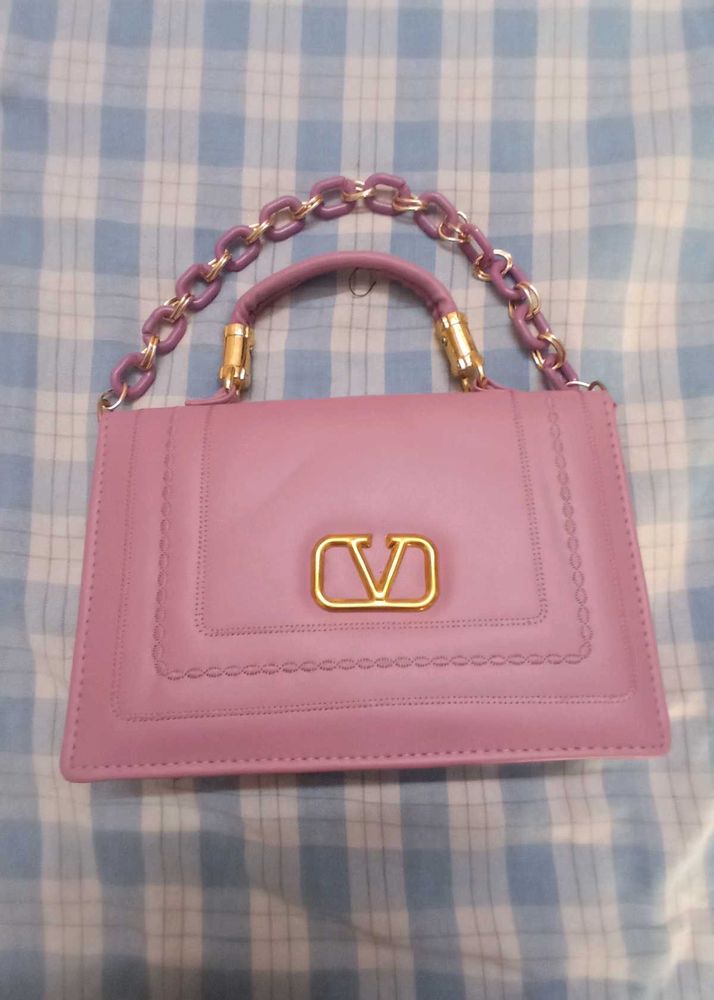 Pink Top Sling Handle Bag