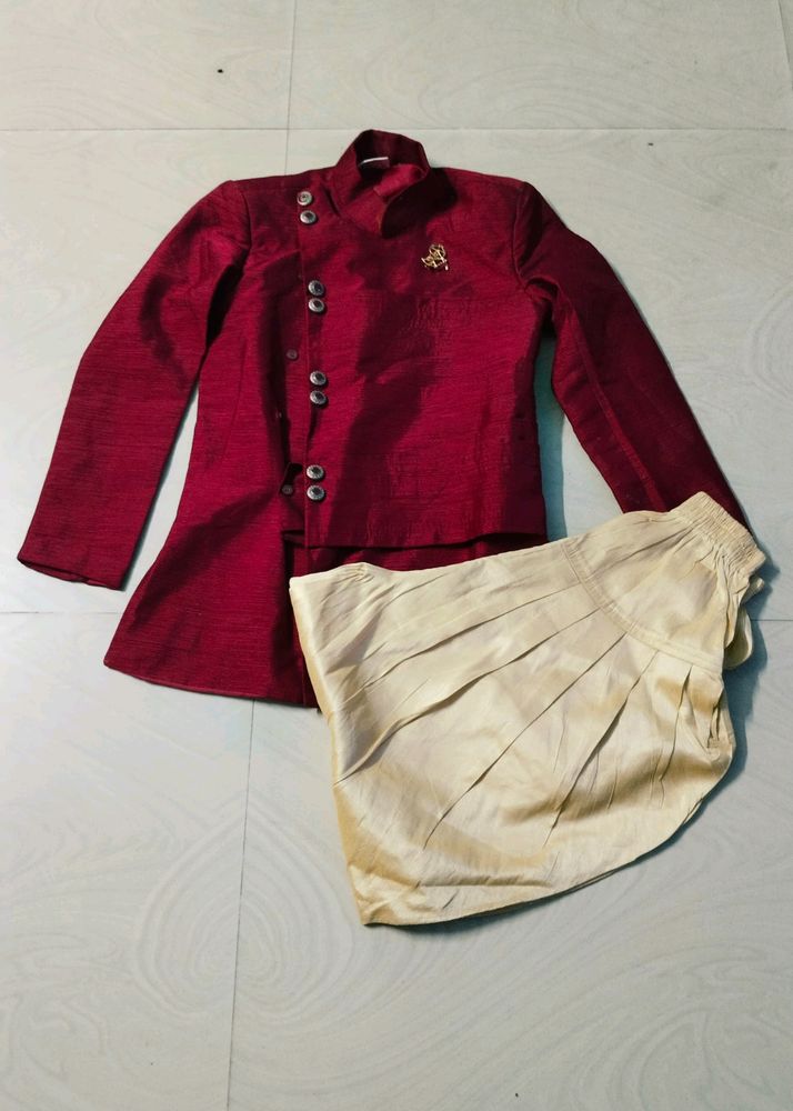 Beautiful Maroon Colour Boys Party Wear Suit