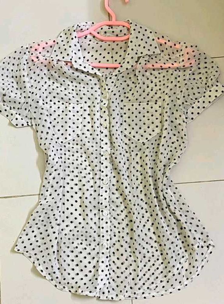 Polka Dot Button Down Shirt