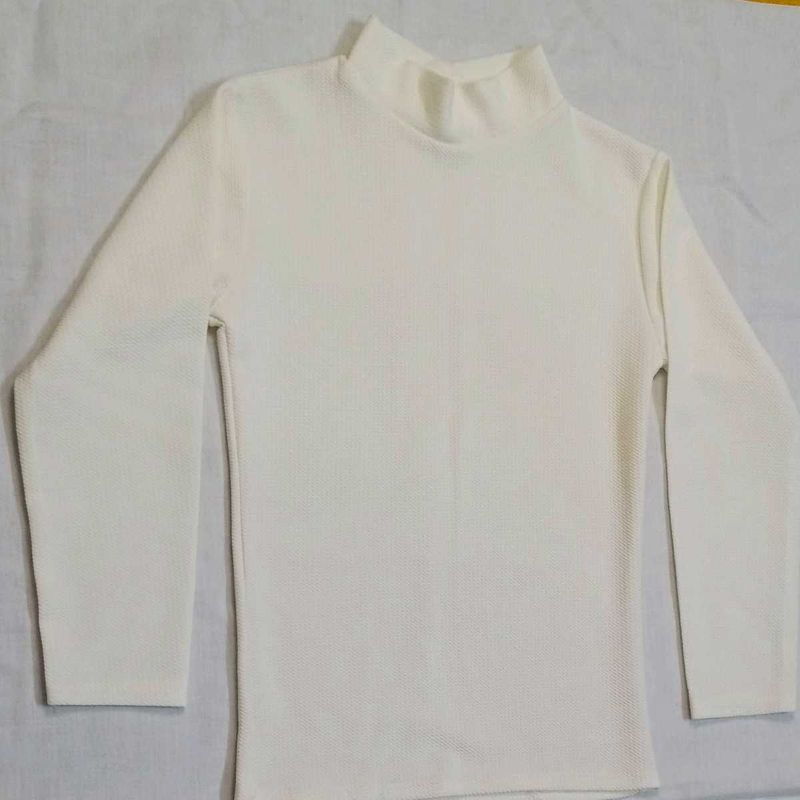 White Turtle Neck Tshirt