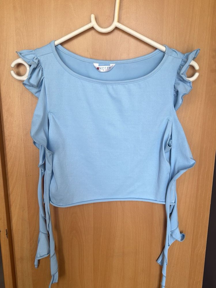 Cute Light Blue Crop Top