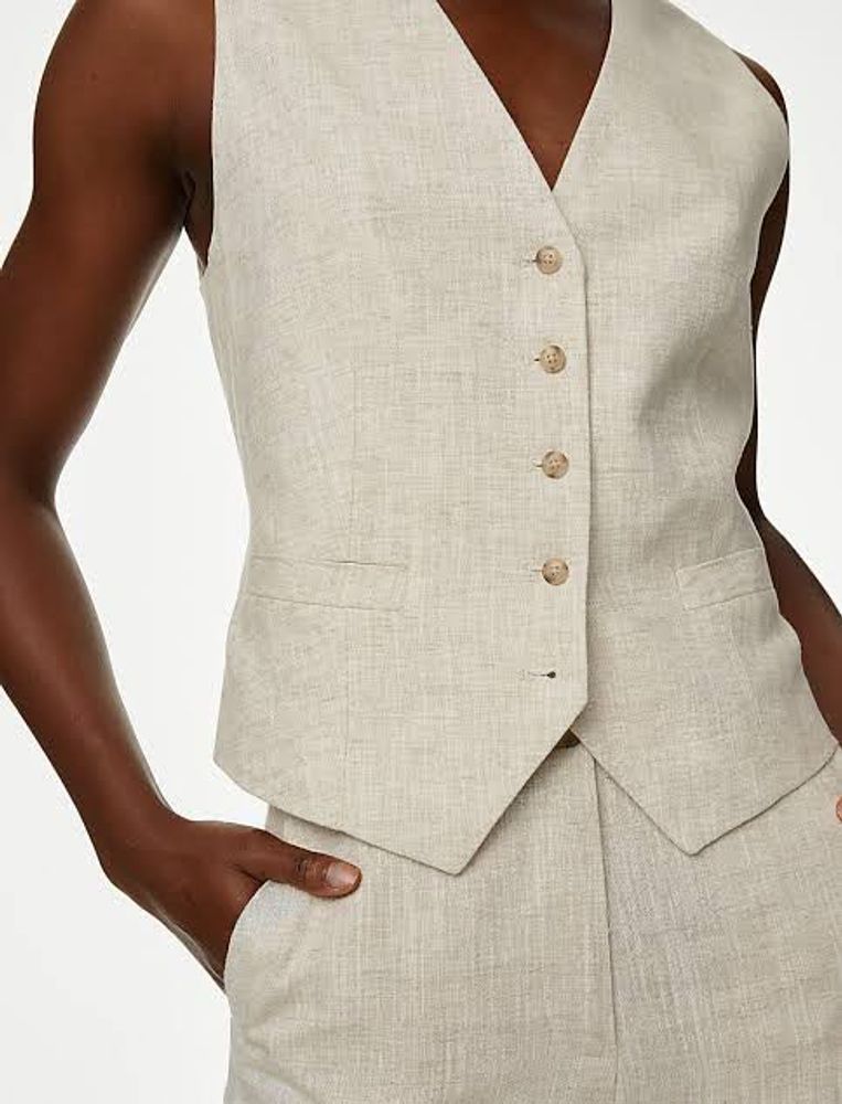 Mark &amp; Spencer Linen Blend Vest size L-XL