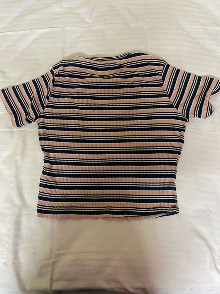 Striped Ribbed Crop Top