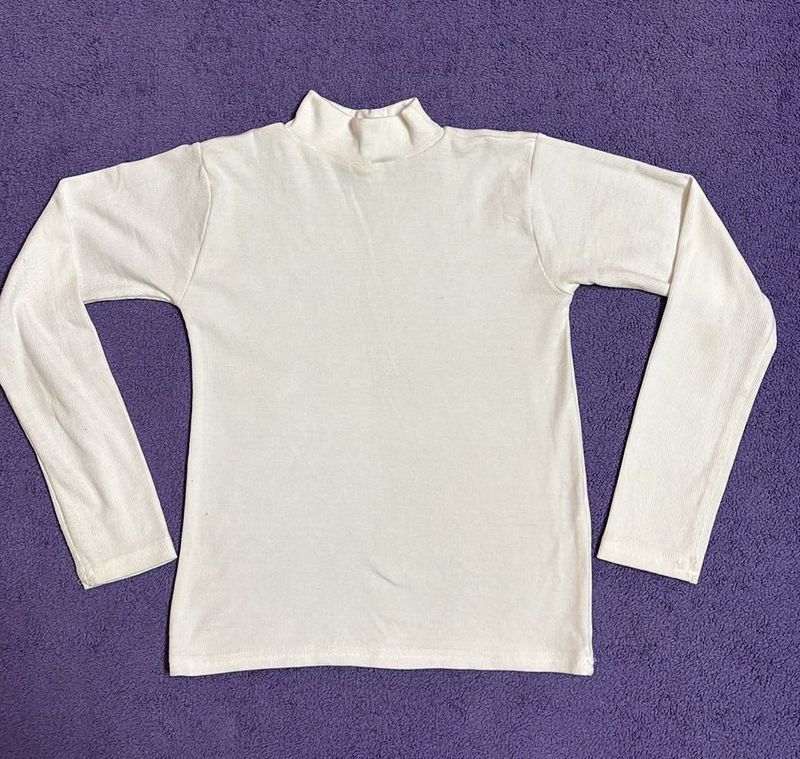 White Turtle Neck Tshirt