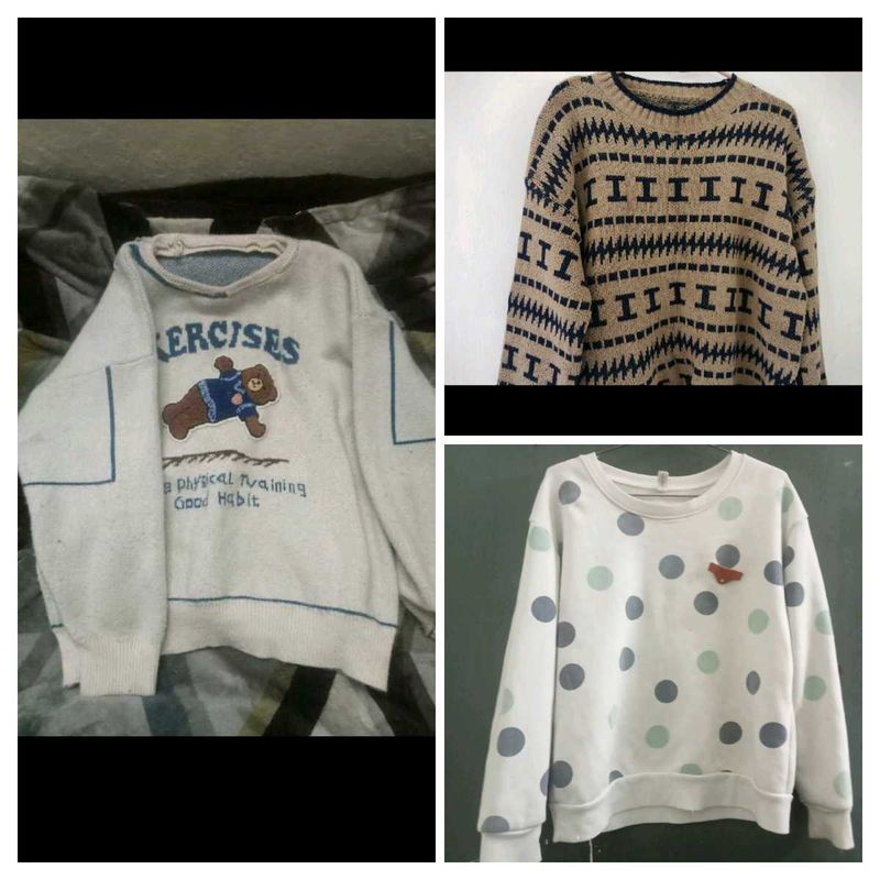 comboof three sweaters teddy 🧸, urbanic , polka
